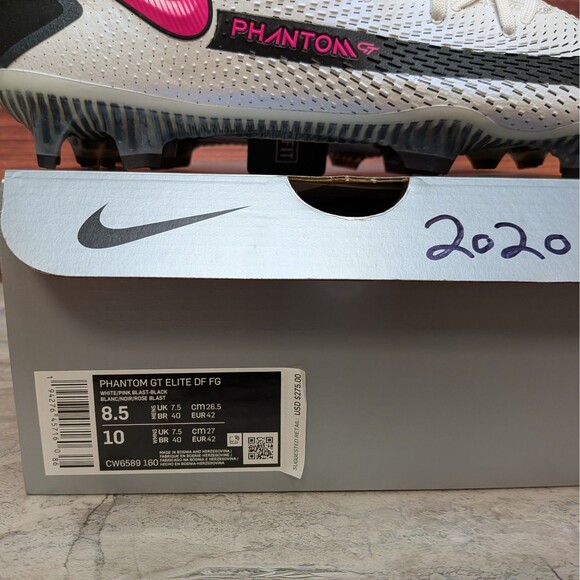 Nike Phantom GT Elite DF FG Men\'s 8.5 White Pink Blast Soccer Cleats CW6589-160 main image 8